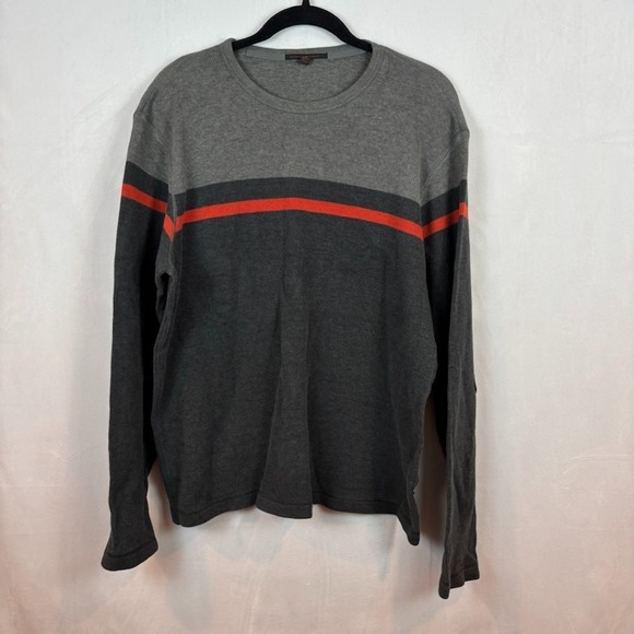 Banana Republic Mens Grey Y2K 100% Cotton Long‎ Sleeve Pullover Sweater Med 2003 - Picture 1 of 12